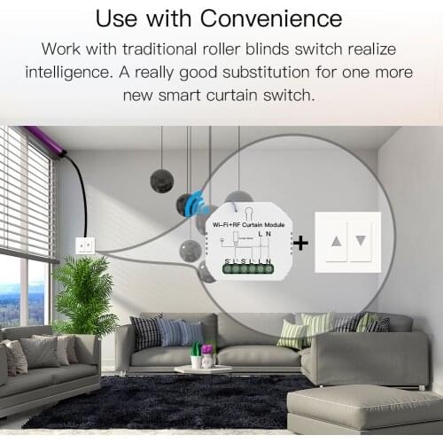 Tuya Smart Life DIY RF433 Voice Control Roller Shutter Blinds Motor WiFi Curtain Switch Module with Remote Work with Google Home