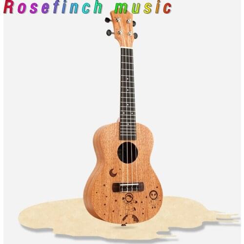 23 inch Concert Ukulele 4 Nylon String Hawaiian Sapele mini Acoustic Guitar Uku Guitar Ukelele white Mahogan UK2309