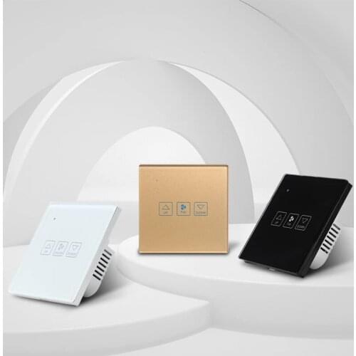 Tuya ZigBee3.0 WiFi Smart EU Dimmer/Fan/Curtain Switch Luxuray Glass Panel Wall Touch Switch Work With Alexa Google Home