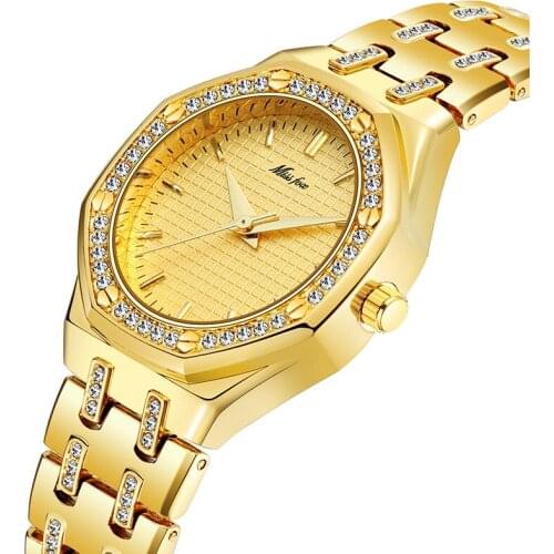 2020 Famous Iced Out Women Watches Gold Luxury Brand Diamond Quartz Watches For Ladies Chronograph WristWatch Clock reloj mujer