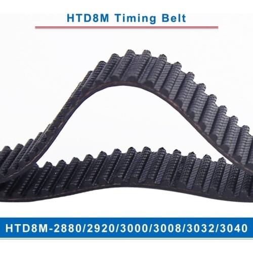 Timing belt HTD8M-2880/2920/3000/3008/3032/3040 teeth pitch 8mm circular teeth belt width 20/25/30/40mm for 8M timing pulley