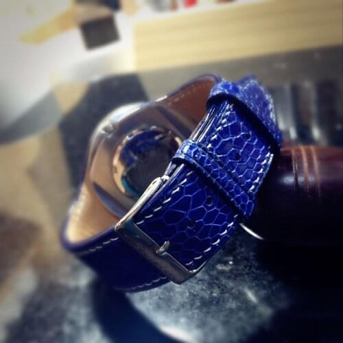 1pcs Ostrich leather fabric for watch strap / buckle 35*2.6cm free shipping