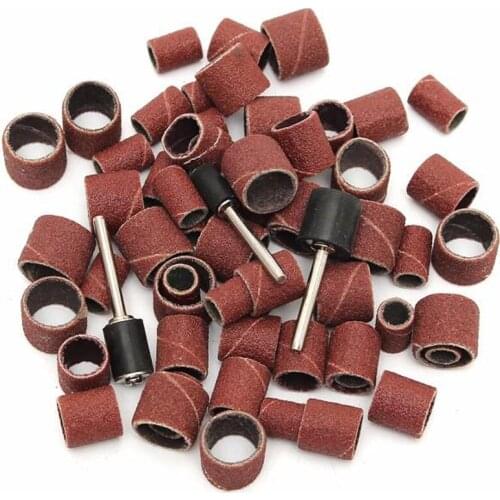 100pcs 80#120#240#Grit Drum Sanding Kit 1/2 3/8 1/4 Inch Sand Mandrels Fit Nail Drill Rotary Tools