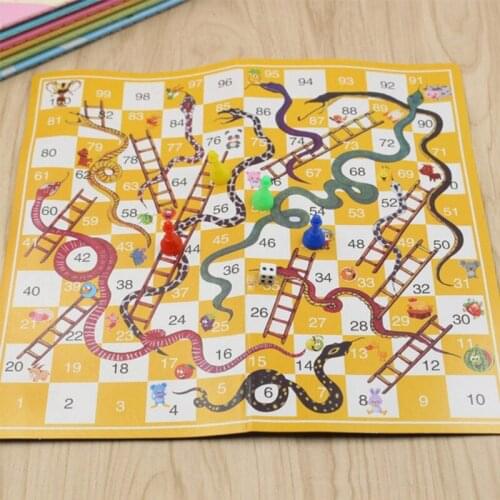 5set Board Game Snake Ladder Flight Chess Family Party Games Snakes Ladders Toy Y4UD