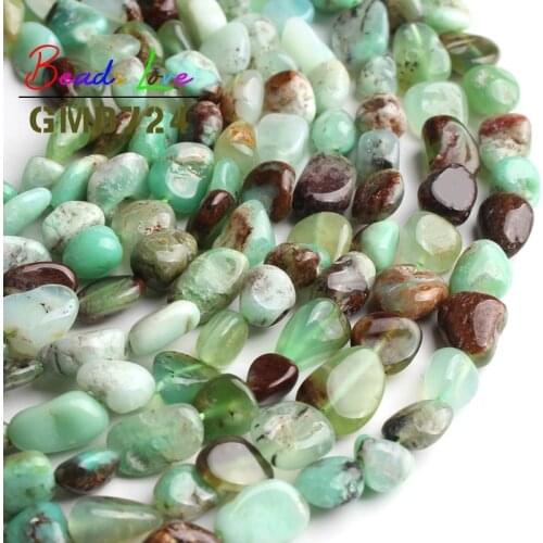 8-10mm Irregular Natural Chrysoprase Australia Jades Stone Loose Spacer Beads For Jewelry Making Diy Bracelet Necklace 15 Inches