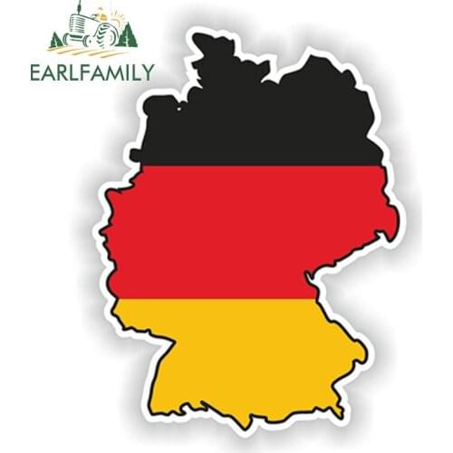 EARLFAMILY 13cm x 9.9cm Deutschland Germany Car Sticker SILHOUETTE BUMPER DECAL MAP JDM Car Accessories Decals