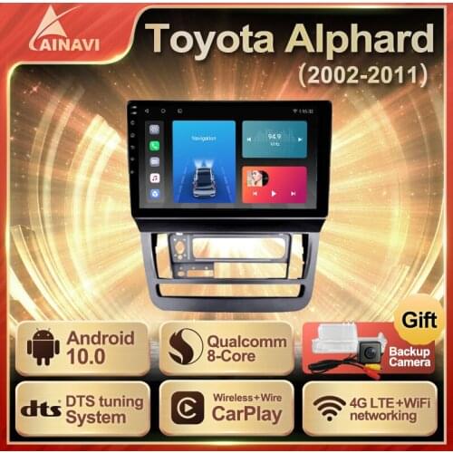 Car Radio Android 10.0 QLED For Toyota Alphard 1 H10 2002-2011 Auto Stereo Multimedia Navigation Carplay Android Auto No 2din