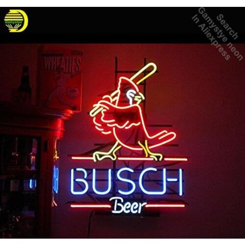 Busch beer Neon Light Sign Real Glass Tube neon lights Recreation Professional Iconic Sign Beer Bar Pub sign board Lamps 17x14
