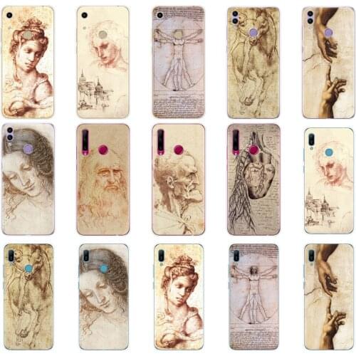 Case For Huawei Honor 8A prime 8C 8X 10 i play case back cover for huawei Y5 Y6 Y7 Y9 2019 pro Prime Italy leonardo da vinci art