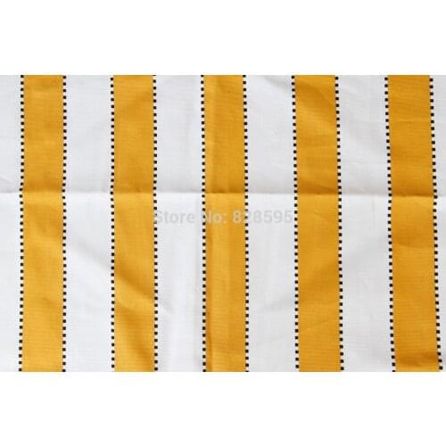 DA212 Yellow White Stripe A Grade Pure Cotton Canvas Sofa/Cushion Cover Fabric - Per Yard (1Yard) Hongkong post tracking number