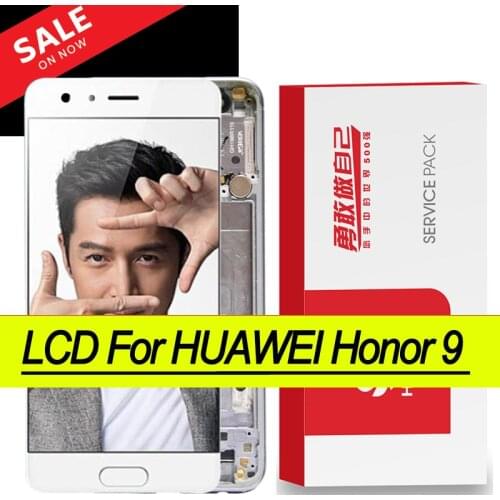 Original 5.15'' Display with Frame for Huawei Honor 9 STF-L09 STF-AL10 STF-AL00 LCD Touch Screen Digitizer Assembly Repair Parts