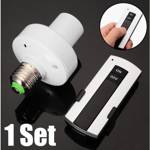 E27 Wireless Remote Control Light Lamp Holder Screw Bulb Holder ON/OFF Socket Switch Home Office Lighting Supplies