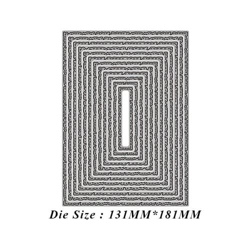 JMCRAFT Rectangle Border Frame #6 Metal Cutting Dies DIY Scrapbook Handmade Paper Craft Metal Steel Template Dies