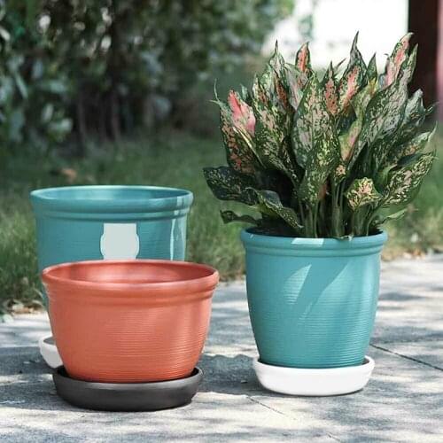 5 Sizes 4 Colors Round Saucers Flower Pot Plastic Breathable Anti-sun Drop Fat Edges Patio Garden Plant Water Tray