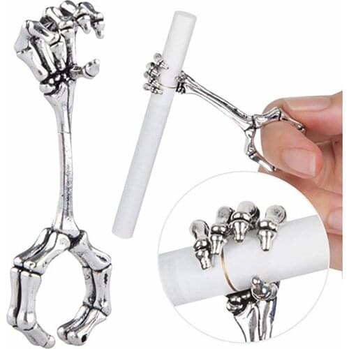 Smoking Accessories Metal Ring Cigarettes Holder Durable Protable Copper Cigarettes Hand Clamp Finger Holding Tool Household