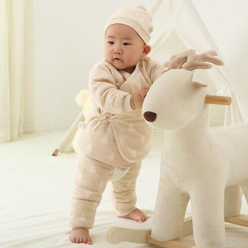 Qiu dong eiderdown cotton newborn warm winter jacket newborn baby boy cotton-padded jacket