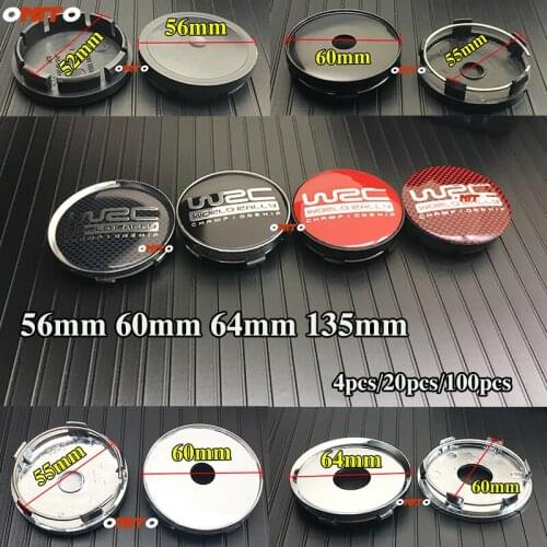 Hot Red/black/grid black/grid red logo Car Emblem Sticker Decal 56MM 60MM 64MM Wheel Center Cap Covers Decoration Covers
