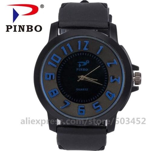 100pcs/lot Hot Sell Mens Watch Big Scale Mens Watches Simple Silicone Belt Sport Wholesale Zegarek Męski Stoper