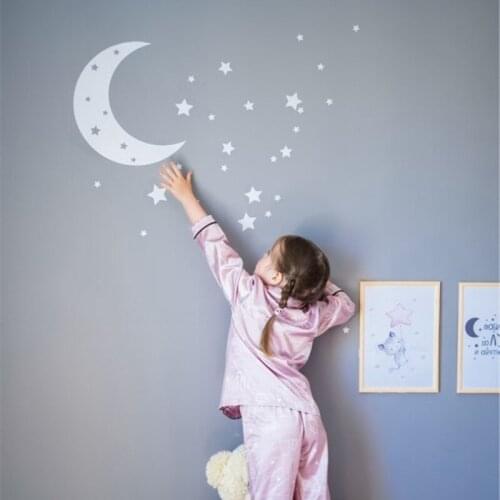 Moon & Stars Wall Decal Nursery Decals Childs kids girl Room Wall Decal decoration Wall Art Wall StickerT200606