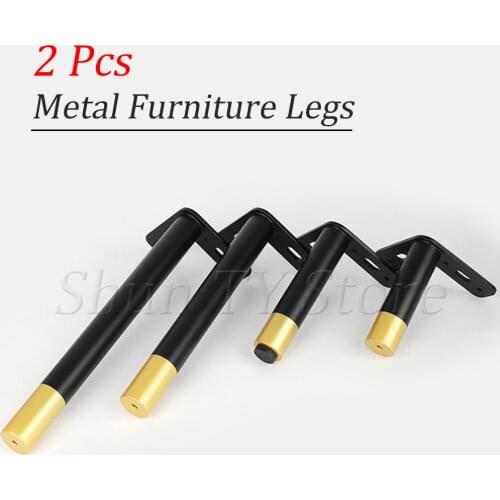 2Pcs Metal Black Gold Furniture Legs As Replacement For Office Sofa Cabinet TV Stand Iron Adjustable Furniture Legs Hairpin Legs