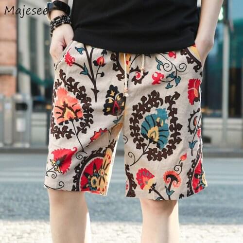 Men Board Shorts Print Loose Casual Drawstring Retro Chic Trendy Unique Colorful Thin Beach M-4XL Breathable Quick Dry All-match