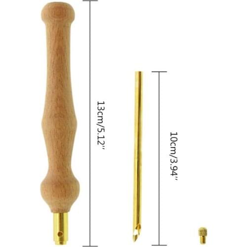 Knitting Embroidery Punch Threader Needle Pen Adjustable Sewing Accessories DIY B85C