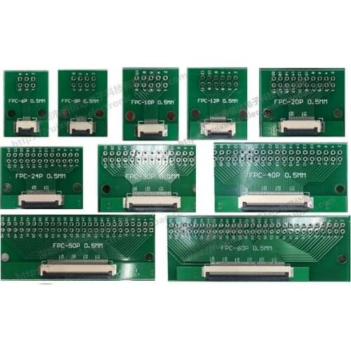 0.50mm Connector one-side weldin FFC/FPC 50P Connector Adapter Plate Flat Cable Socket Adaptor Connector for PCB Board TFT LCD