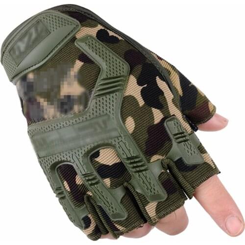 Fingerless Tactical Gloves Camouflage Military Mittens For Fitness Male Antiskid Motocycle Men Women Moto Half Finger Gloves