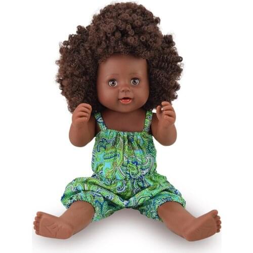 Reborn Baby Doll Hot Selling Model Baby Doll Vinyl Accompany Interactive Toy Africa Curly Hair Heiwa
