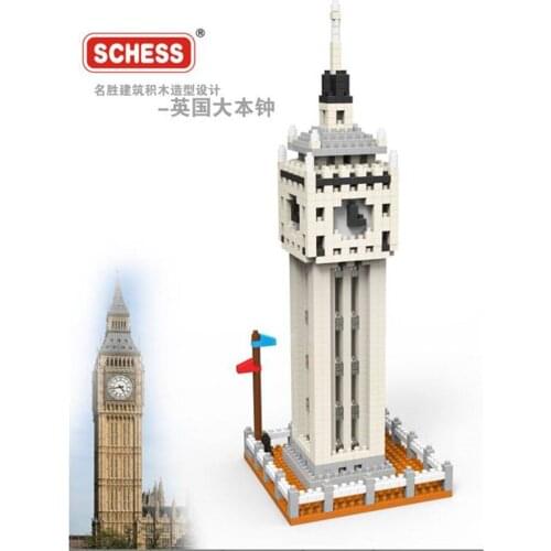 SC: Great architectures - Big ben (Elizabeth Tower) 1085 Diamond Micro Nano Building Blocks Action Figure boy & girl gifts