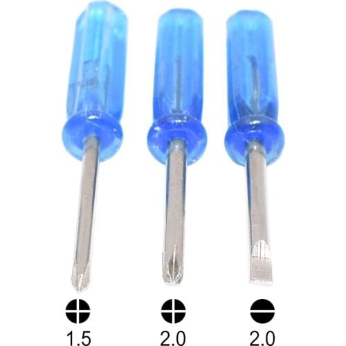Blue 45mm Mini Screwdrivers 1.5 Phillips / 2.0 Phillips / 2.0 Slotted Screwdriver Screw Driver Key 3000pcs/lot