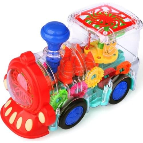 Universal Electric Lighting Gear Train Car Kids LED Flashing Music Singing Sound Vehicle Children Gift Early Education Toys