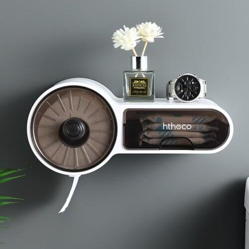 Bathroom Toilet Waterproof Paper Holder Tissue Box Plastic Toilet Paper Holder Wall-mounted Roll Paper Storage Box Free Punch