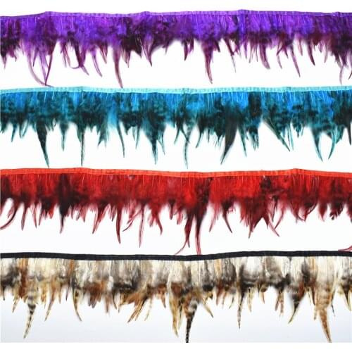 10Meters Pheasant Feathers Trim Rooster Feathers for Clothes Feather Trim Lace Pink Red Feathers for Crafts Plume Decoration DIY