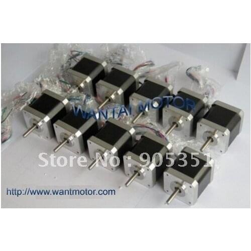 10 PCS CNC Nema17 for 1.7A, 4000g.cm, 40mm length,2 phase Wantai Stepper Motor