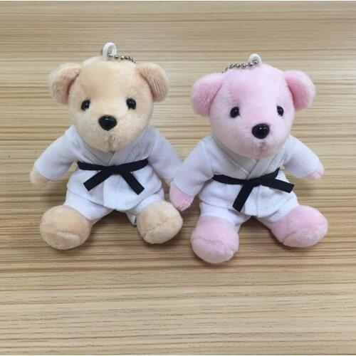 2PCS short-haired bear doll plush toy judo suit karate suit taekwondo suit bear doll toy doll gift pendant