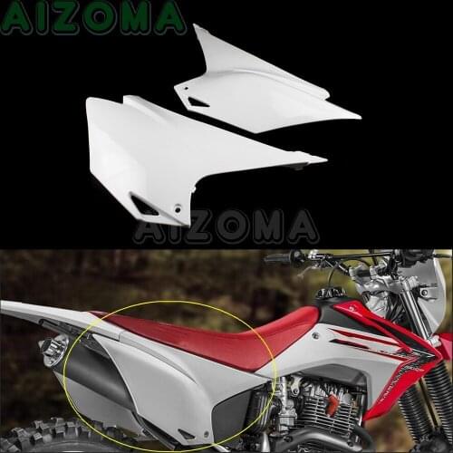 2x Dirt Bike Motocross Rear Side Cover Fairing White Exhaust Pipe Protector For Honda CRF150F CRF230F CRF 150F 230F 2015-2019