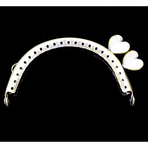 50PCS 8.5cm Arch Heart Head Metal Purse Bag Frames Kiss Clasps Clutch Buckle Lock Handbag Handle Luggage Hardware Accessoires