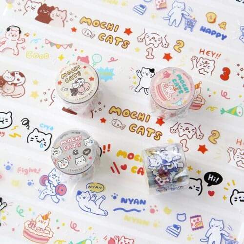 8PCS/LOT new year cake meow story series simple fresh cute lovely decorative PET tape