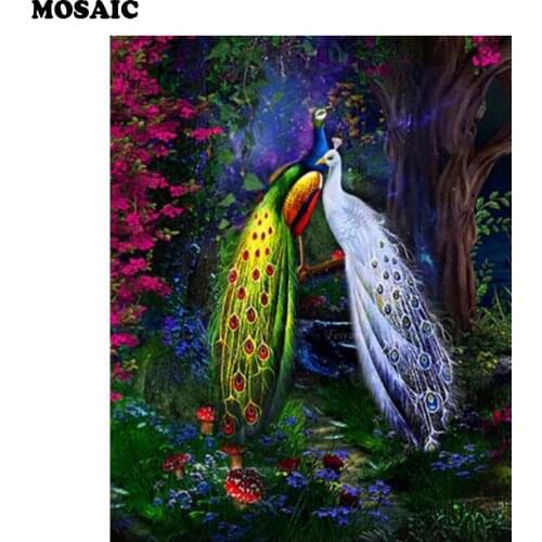 Peacock animals Pattern Diamond Embroidery DIY Needlework Diamond Painting Cross Stitch 5D Rhinestones Home Decor
