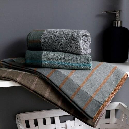 Cotton Gauze Stripe Large Towel Rectangle Good Water Absorption Face Bathing Towel Set Soft Household Ensemble De Serviettes