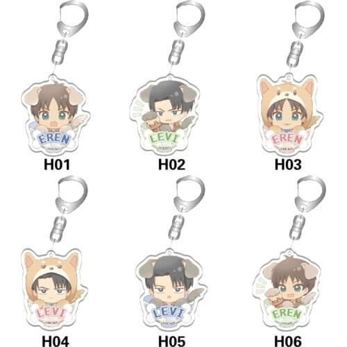 Anime Attack on Titan Keychain Cartoon Figure Acrylic Pendant Keyring Accessories Jewelry For Fans Gift