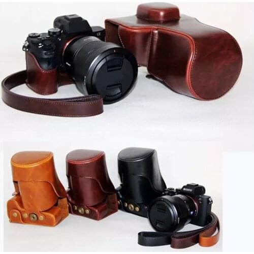 PU Leather Camera Case Bag Cover for Sony ILCE-7M2 A7II A7RII A7R2 A7M2 Camera protector shell With Shoulder Strap