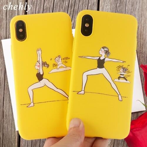Beauty Yoga girl Phone Case for iPhone X XR XS Max 8 7 6 S Plus Funny Cases Soft Silicone Protect Mobile Phone Accessories Cover