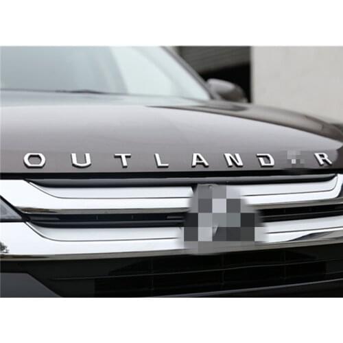 For Outlander Wording 3D Letter accessories Outlander Chrome Car 3D Letters Hood Emblem logo Badge car sticker For Mitsubishi