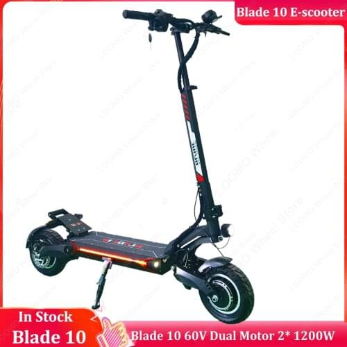 Original Blade 10 E-scooter 60V Dual Motor 2*1200W Top Speed 75km/h 10*3 inch Wide Tire Electric Scooter