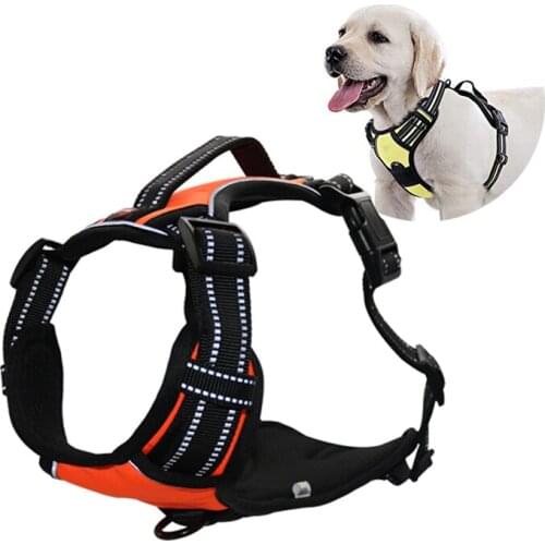 Hot Sale Nylon Dog Pet Harness Adjustable Breathable Padded Dog Harnesses for Extra Big Large Medium Small Size