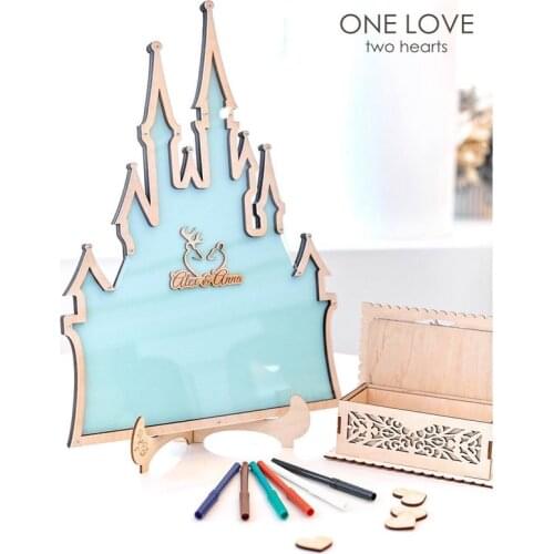 Peronsalized Wedding Guest Book with name and date , Guestbook Alternative, Castle drop guestbook ,Weddng table Sign