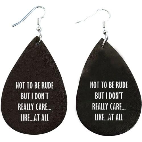 Leather Earrings -Personalized Themes Customization I'm Not Shy , I Just Dont Like You