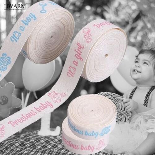 Lace fabric ribbon Its a boy Its a girl ribbon baby shower 1pcs baby birthday party gift wrapping belt decoration Accessories